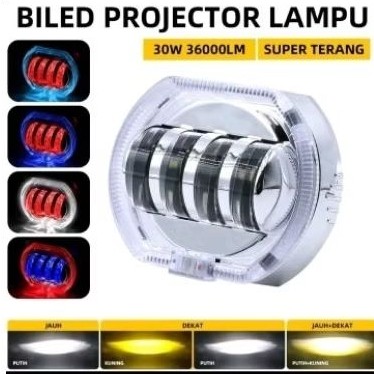 Lampu LED Projie Biled Projector 4 Lensa Super Terang