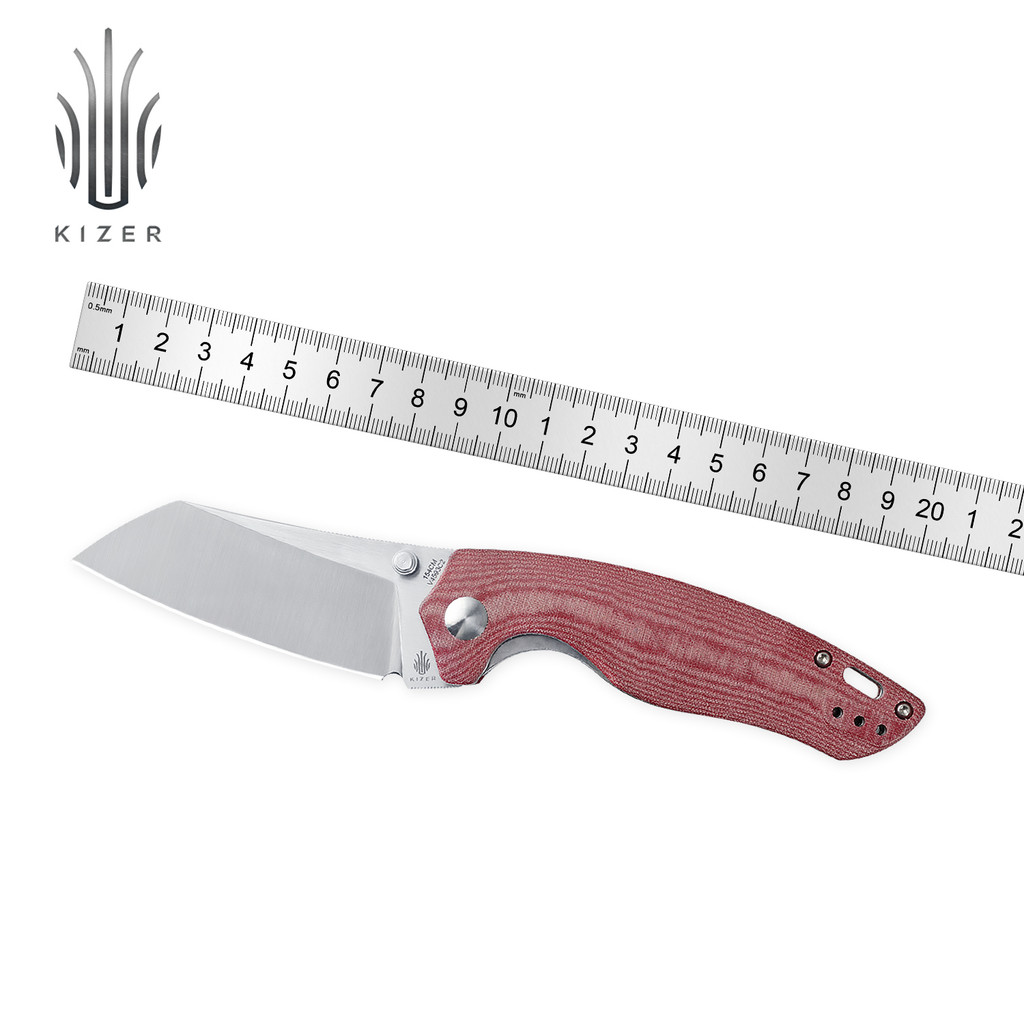 Kizer Knives Folding Towser K V4593C2 Camping Hunting Pocket Knife 154CM Steel Red Micarta Handle Ou