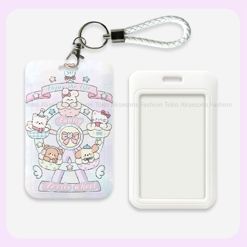 

id card holder tempat kartu lucu layer lanyard photocard aesthetic gantungan kartu nama tag cute nametag cari di lanyard 090