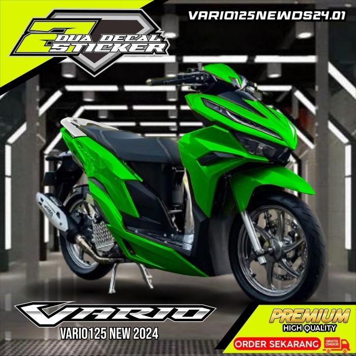 (NEW) COD Decal Sticker Honda Vario New 125 Full body Stiker Decal HN vario 125 new 01 - Hijau, glos