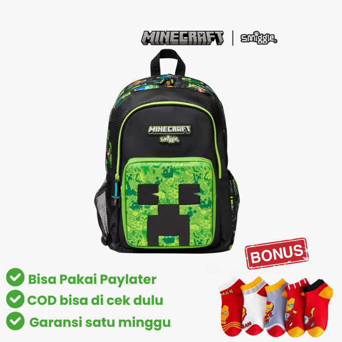 GDS87 (BONUS KAOS KAKI) TAS RANSEL SD COWOK SMIGGLE Shark Game Kick Soccer Dino|Tas Smigle Anak Laki