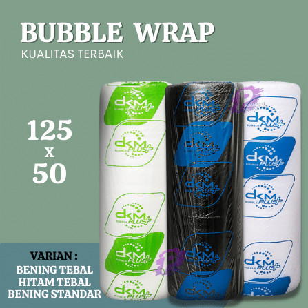 

PLASTIK BUBBLE / BUBLE WRAP ROLL HITAM PUTIH BENING TEBAL DKM+ - BLACK 60