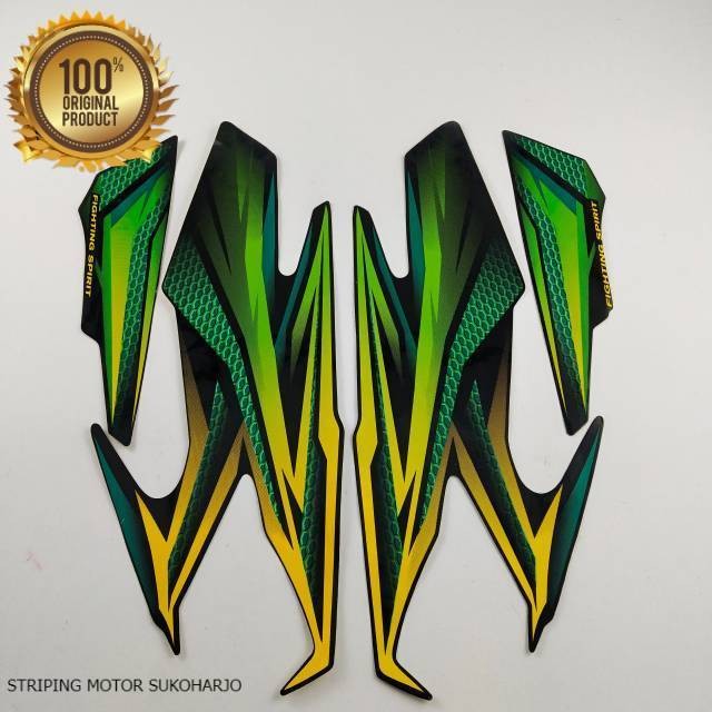 (ORI) STRIPING STICKER YAMAHA RX KING 2005 Hijau kualitas original