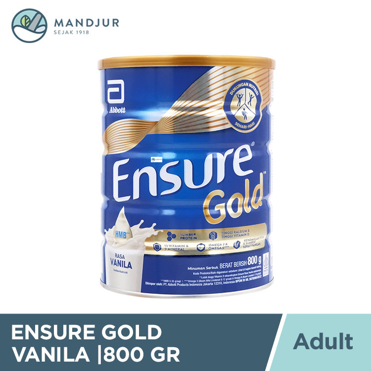 

Ensure Gold Vanila 800 Gram - Susu Penambah Nutrisi Dewasa Rendah Laktosa
