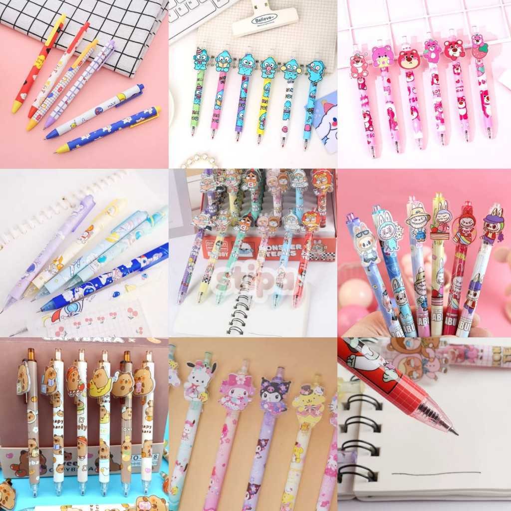 

STIPA Pena Ballpoint Gambar Karakter Akrilik Pen Pulpen Alat Tulis ATK Sekolah Kantor Fancy Christmas Stationery Campur