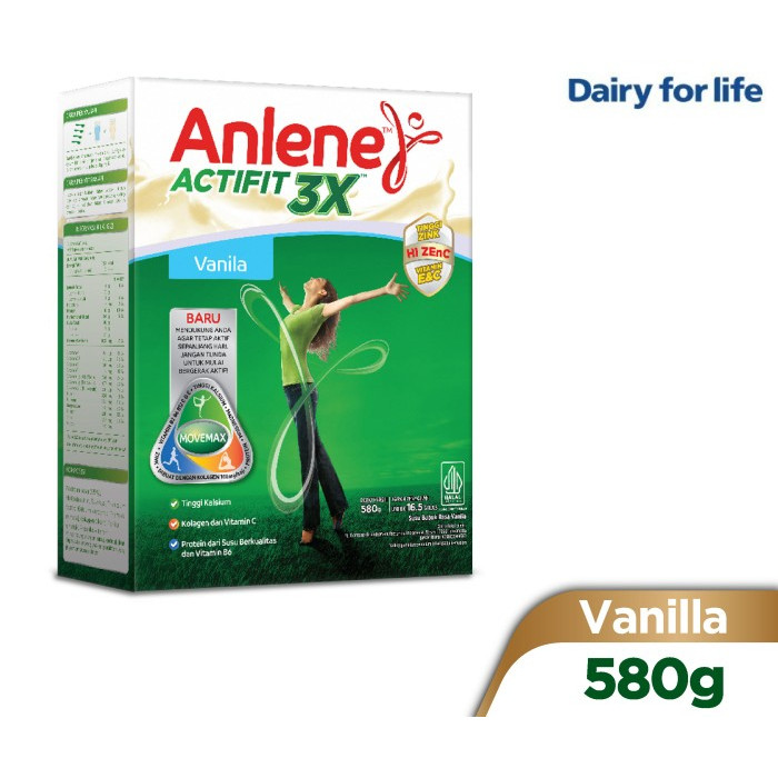 

Anlene Actifit 3X Vanila 580 gr - Susu Bubuk Dewasa Tulang & Sendi