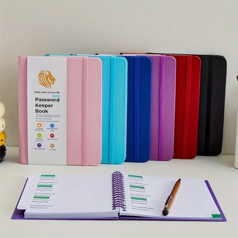 

Password Book With Alphabetical Tabs - Internet Address & Password Keeper Logbook For Password Organization Notebook Diary Pads