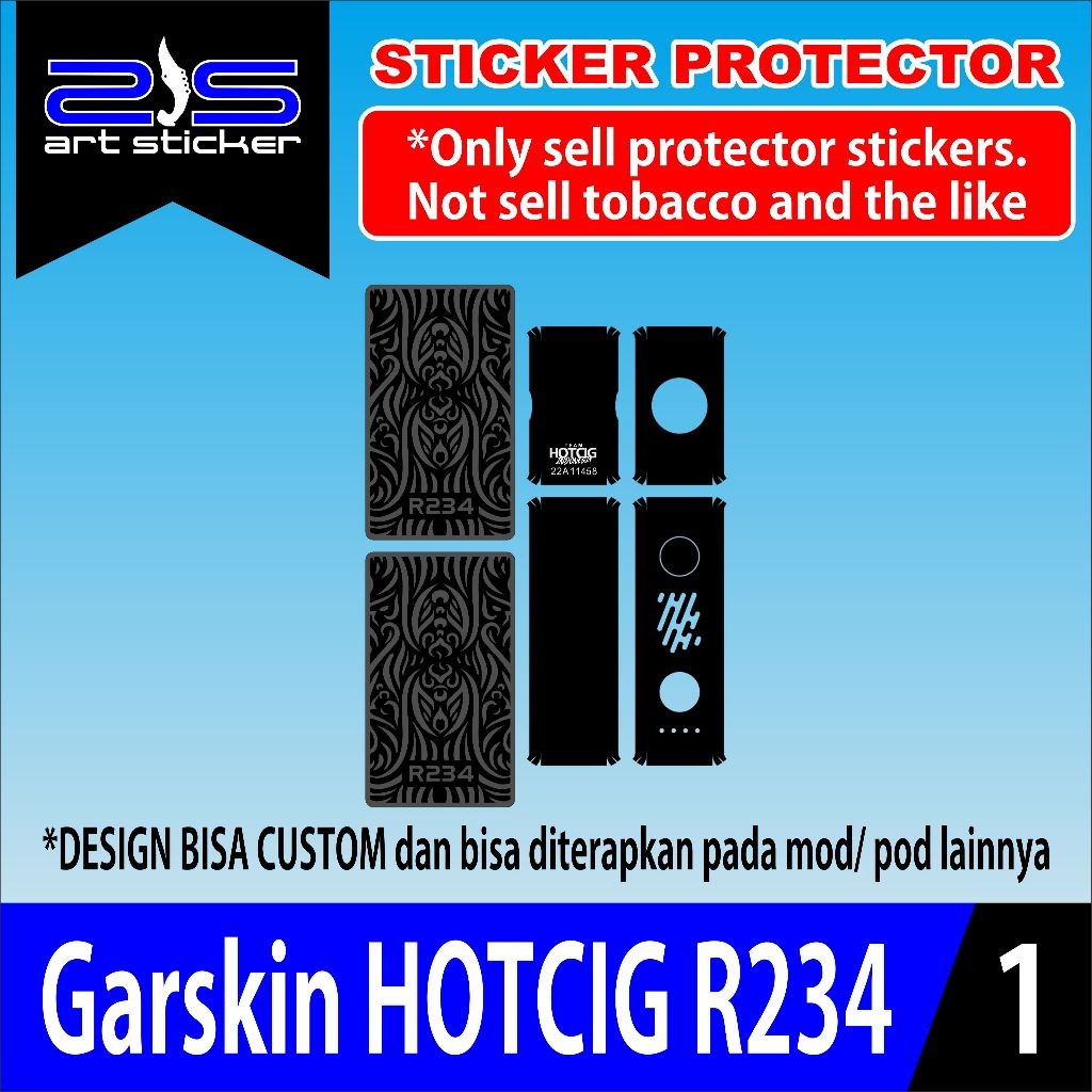 

StikerR234 UV Varnish Printing Black garskin premium