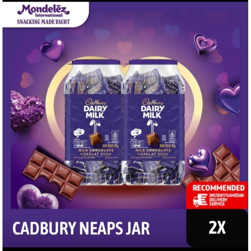 

VIRAL.!! Cadbury Dairy Milk Cokelat Neaps Jar 405GR ×2,Coklat Lembut Dalam Ukuran Toples COD