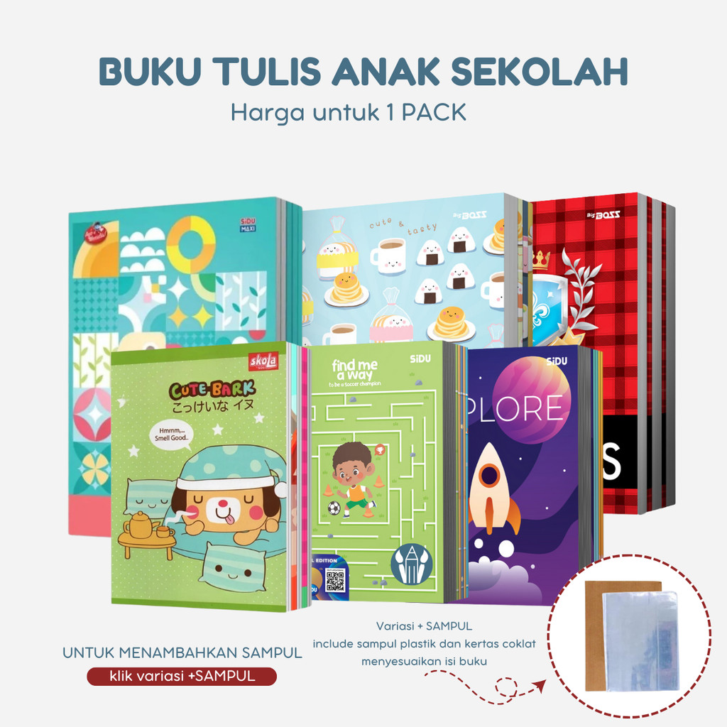 

H7Y 1 PAK - Buku Tulis Sekolah Anak 38 58 42 50 100 Lembar Sidu Big BOSS Skola Maxi Sinar Dunia