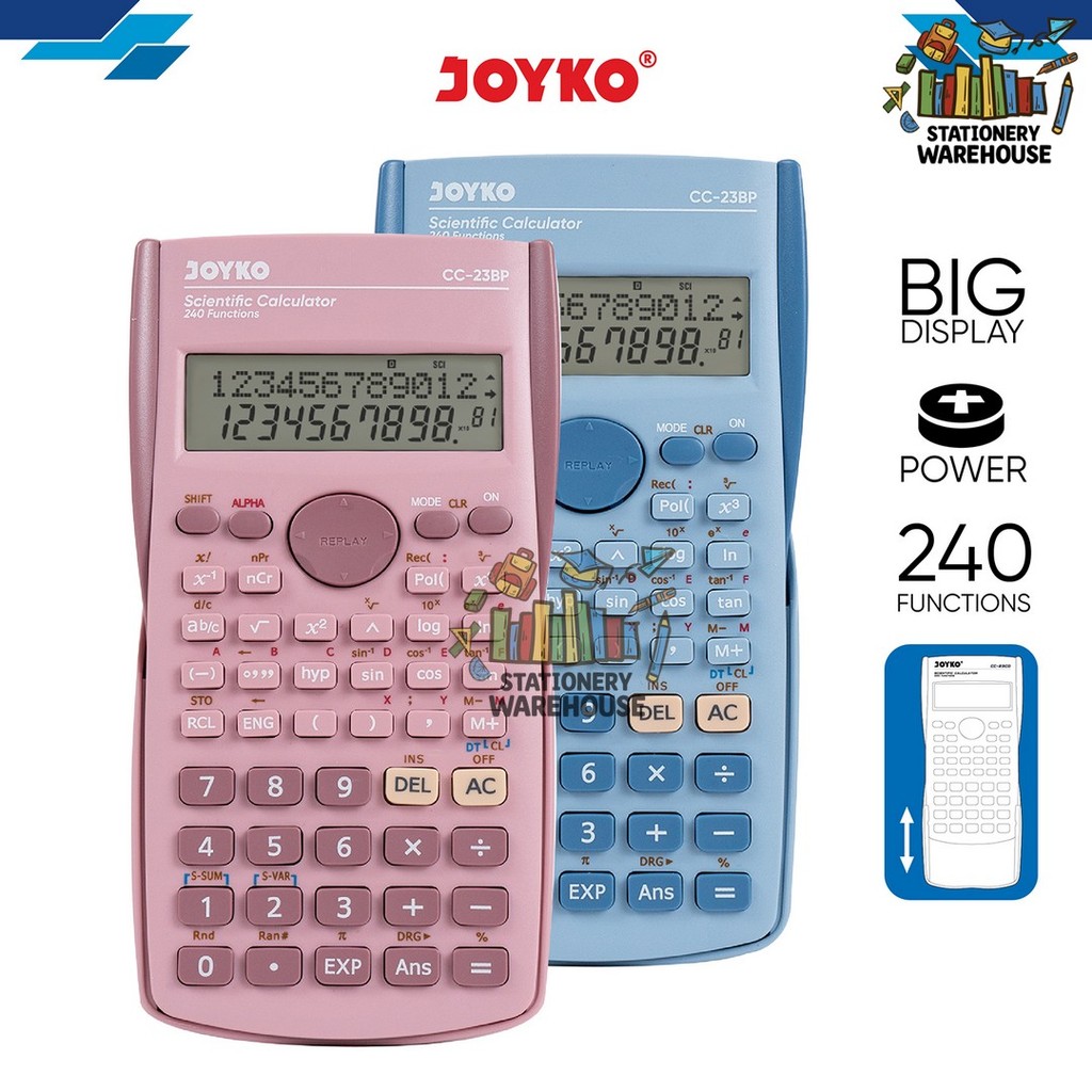 

Scientific Calculator Kalkulator Ilmiah Joyko CC-23BP 240 Functions
