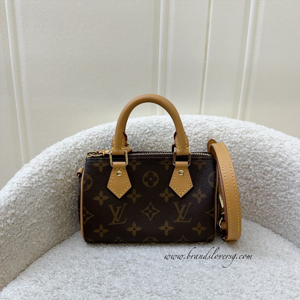 (Pre-loved) LV Nano Speedy in Monogram Canvas and GHW