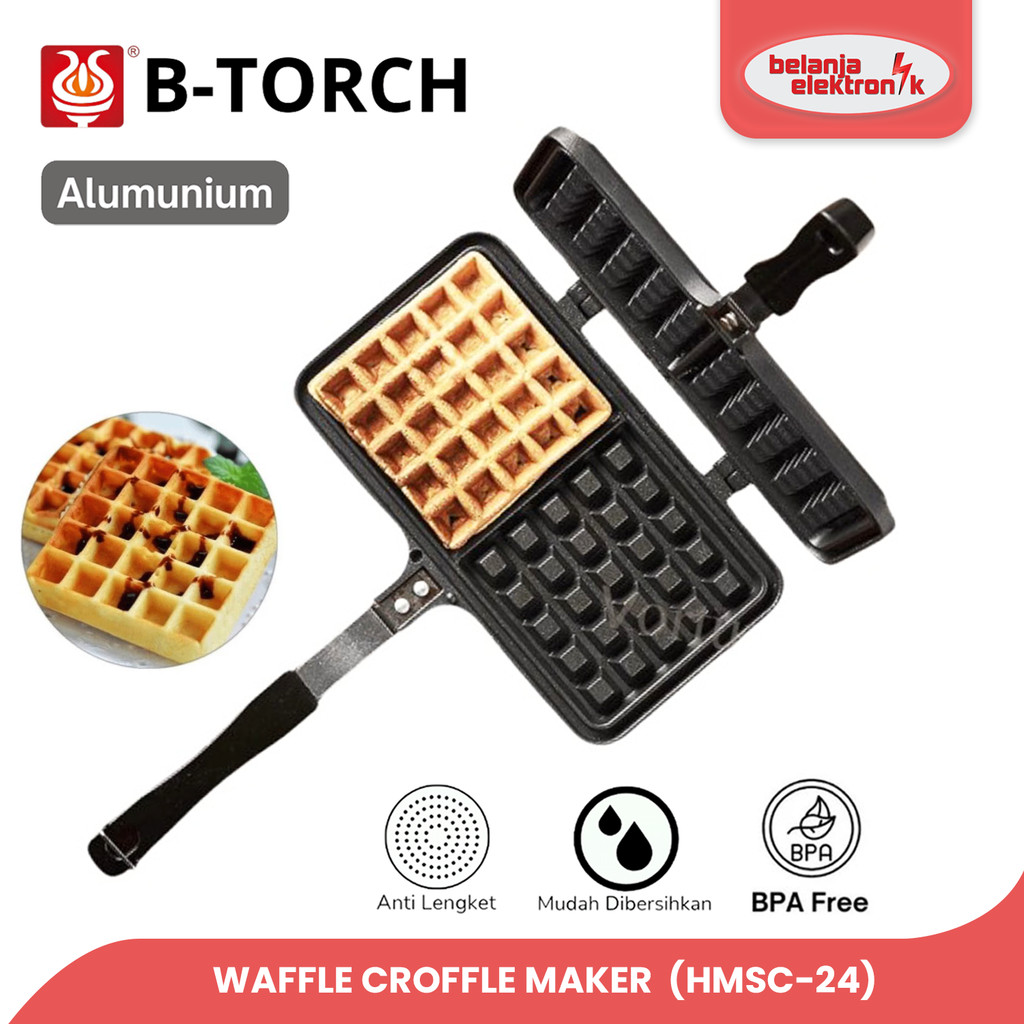

B-TORCH WAFFLE MAKER CETAKAN PANGGANG KUE WAFEL CROFFEL HMSC-24