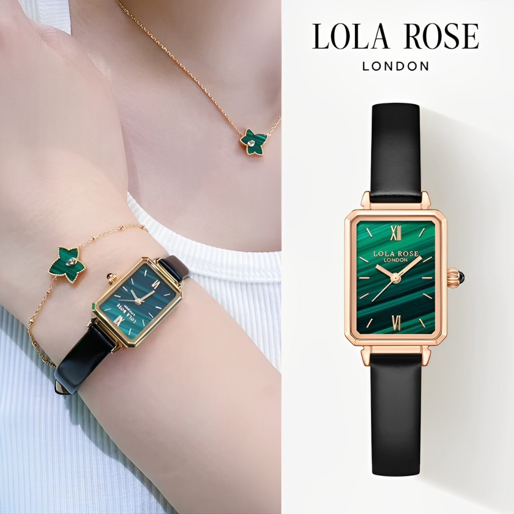 Jam Tangan Wanita Lola Rose LONDON Malachite small green watch Tali kulit sapi - Urban FX