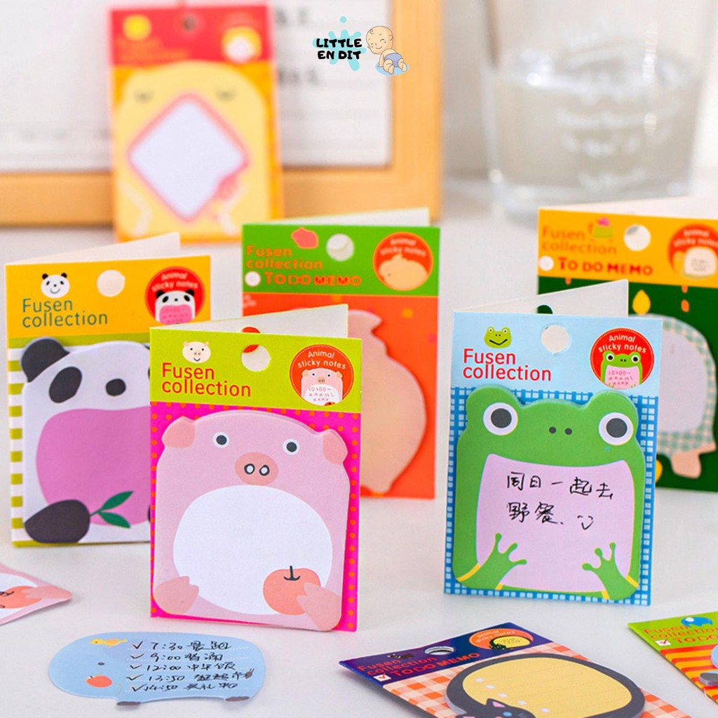 

Littleendit ATK15 Sticky Notes Motif Hewan/ Tempelan Kertas Catatan/ Memo Note Karakter Animals/ Mini Book