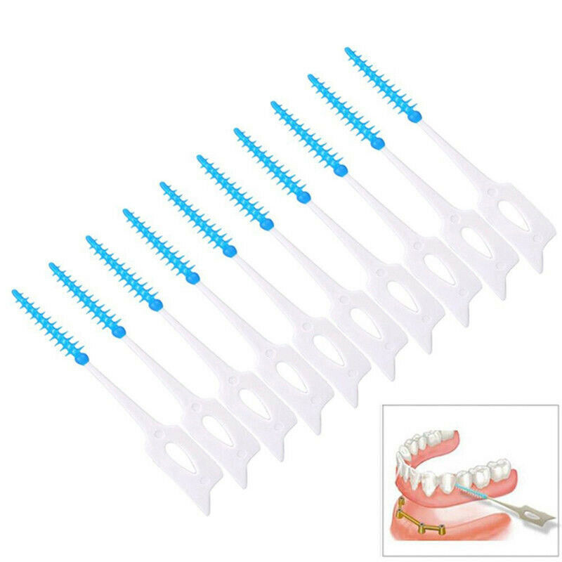 40 pack elastic massage gum interdental brush interdental brushing gap brush plastic toothpick denta