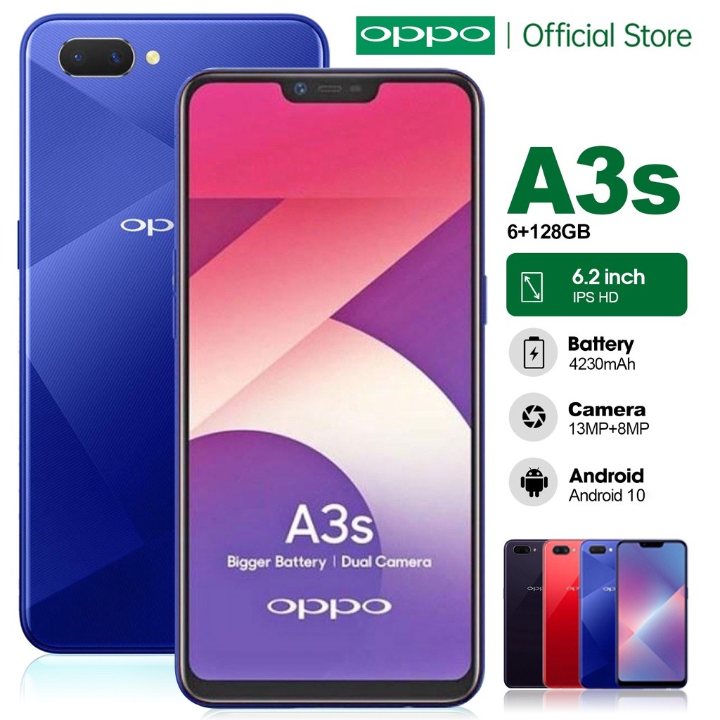 OPPO A3s ram 6/128 layar 6.2 inci IPS LCD hp android cuci gudang original cod Smartphone murah 4G 5G