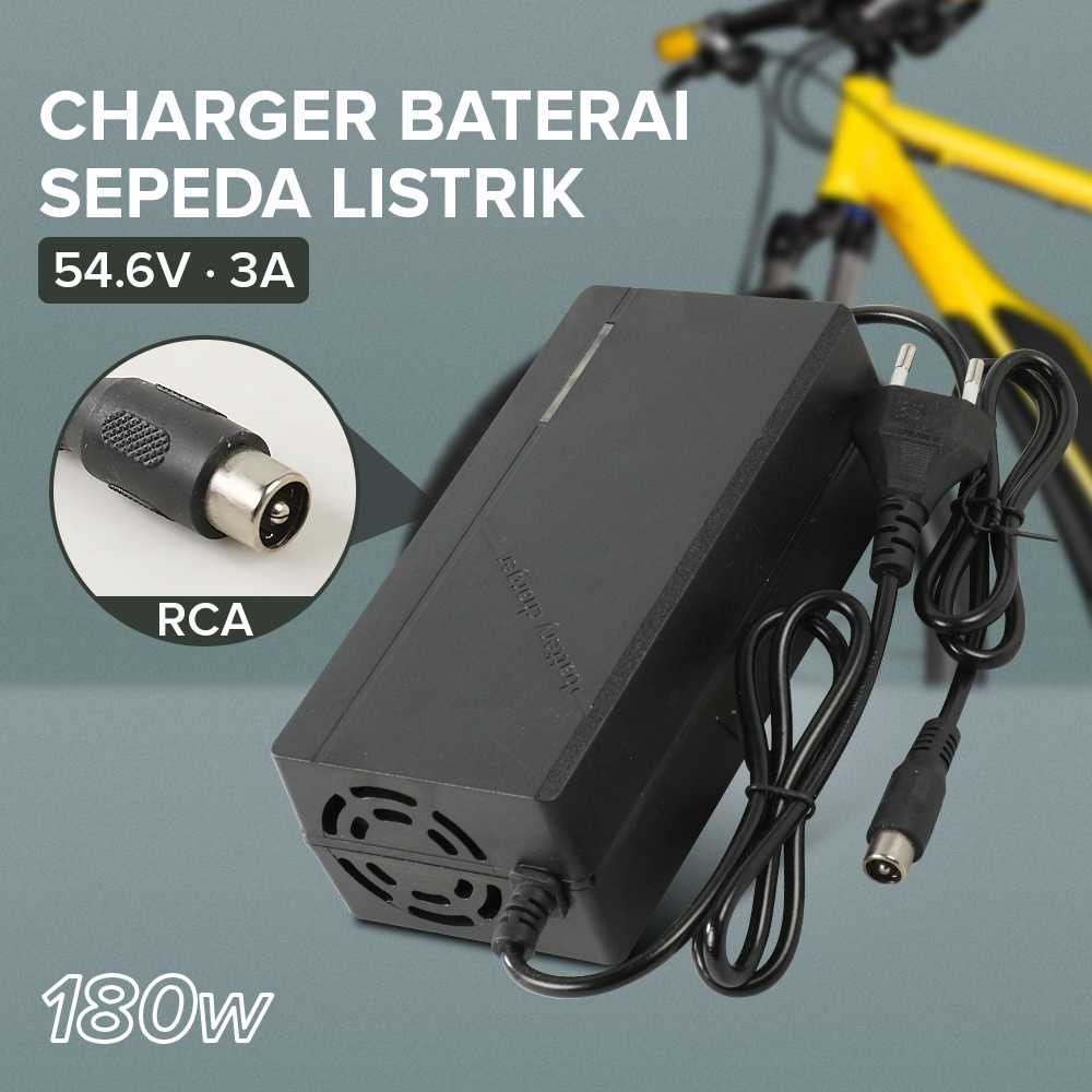 cuci gudang Februari JNENCONN Adaptor Charger Baterai Skuter Sepeda Listrik RCA 54.6V 3A - 48V3A Rum