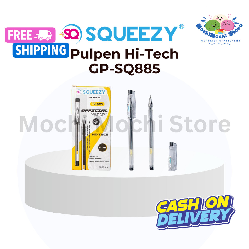 

Pulpen Gel Hi-TECH-H 0.28mm GP-SQ885 | Pulpen Tinta Hitam | Pulpen Gel Squeezy Hi-Tech Hitam Murah GP-SQ885