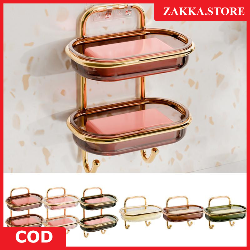Zakka Store Tempat Sabun Mandi Mewah Baki sabun Mandi Tempat Sabun Tempel Dinding Kamar Mandi