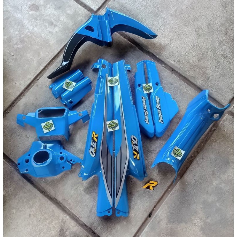 COVER BODY HALUS YAMAHA ALFA BODY BODI FULLSET FULL SET ALFA WARNA BIRU