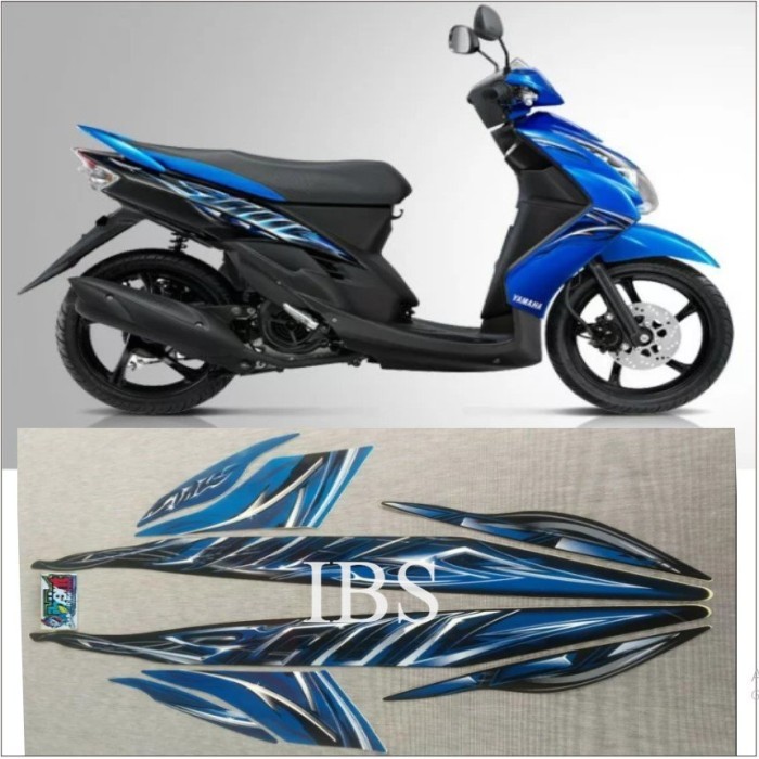 STRIPING MIO SOUL BIRU TAHUN 2011 2012 STIKER ORI YAMAHA
