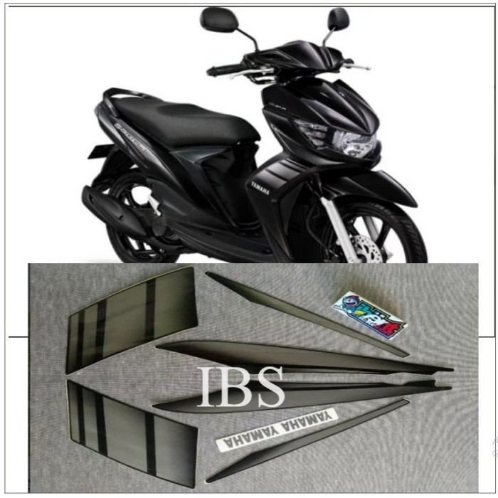 STRIPING MIO SOUL GT HITAM 2011 2012 STIKER ORI YAMAHA POLET