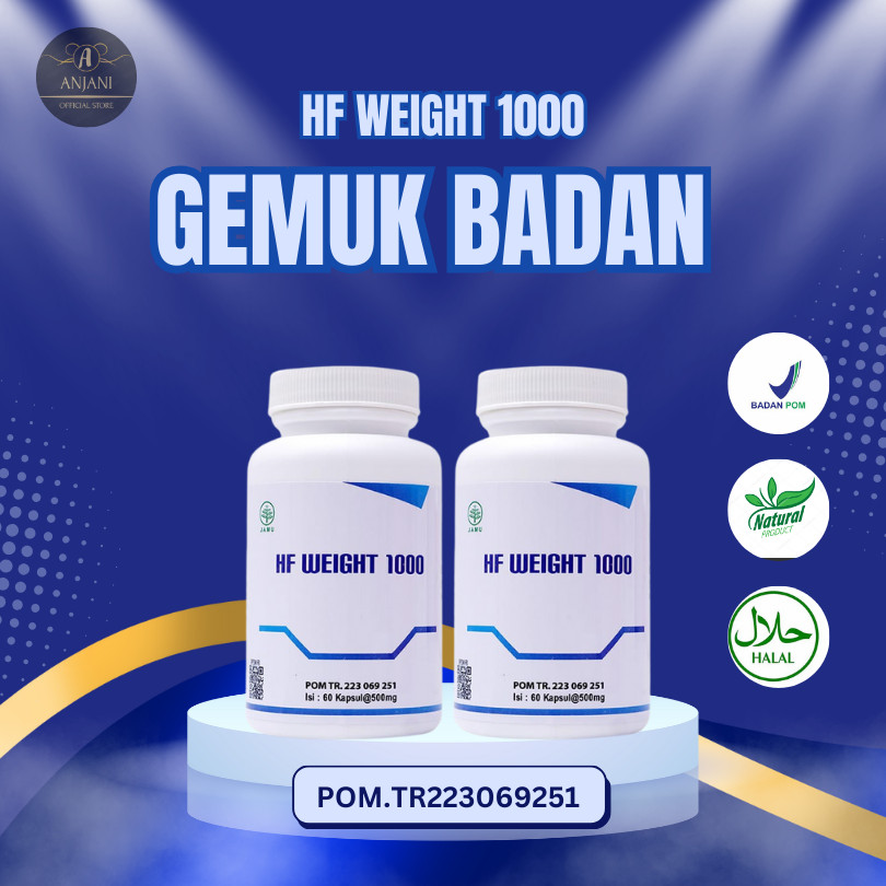 PAKET 2 PCS - Weight 1000 Suplemen Penggemuk Badan Mass Gainer 60 Kapsul - ANJANI