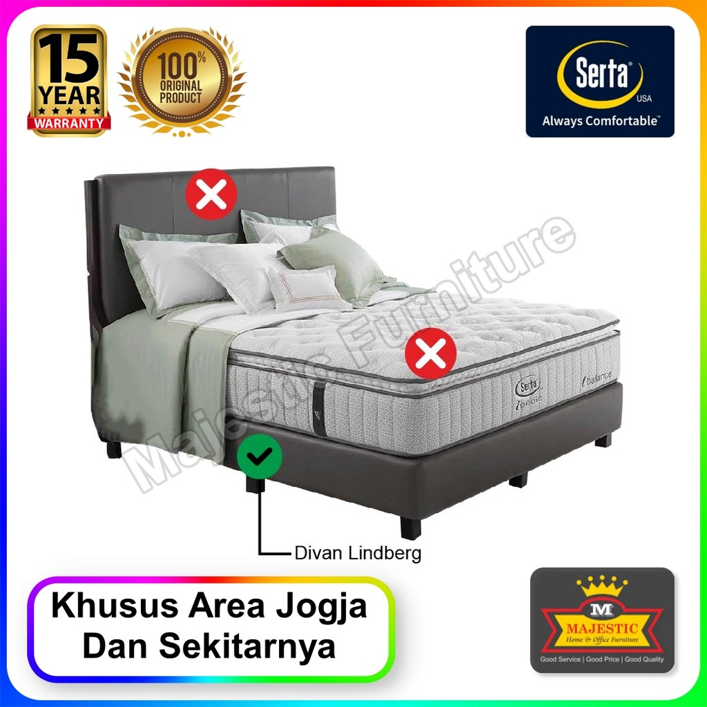 Divan Serta Lindberg - 100/120/160/180/200 - Jogja (Tinggi Divan 32 cm, Tinggi Kaki 10 cm)