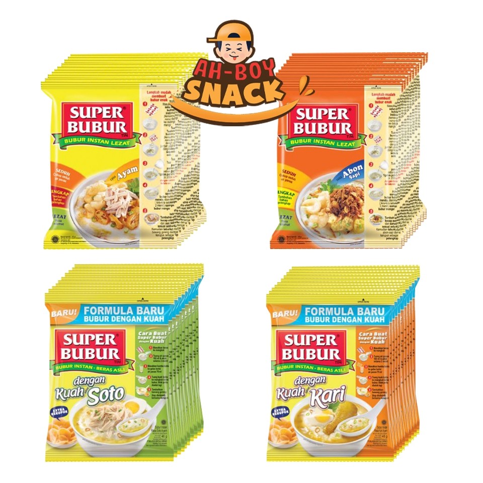 

10 PCS - SUPER BUBUR SINGLE AYAM, KARI , SOTO- AHBOY SNACK