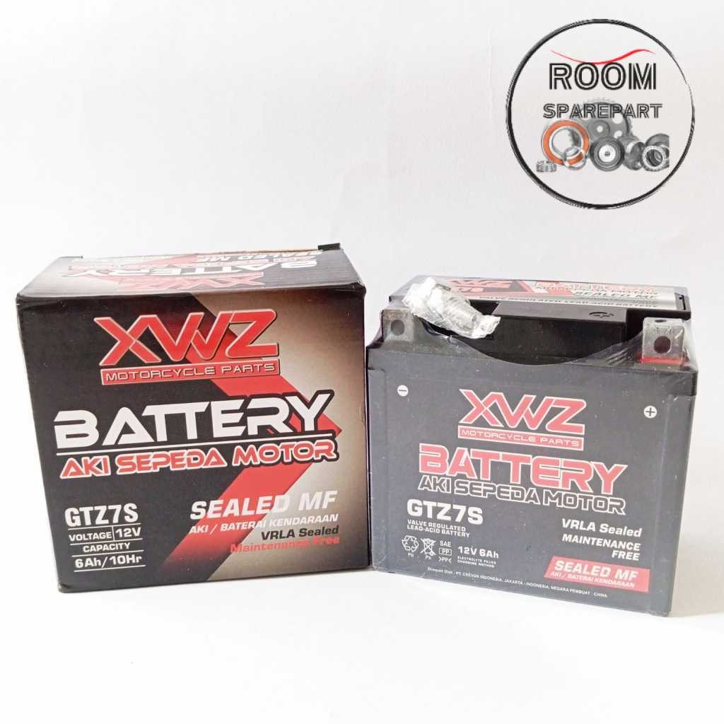 Aki Kering Accu SATRIA FU GTZ-7S MF-MAINTENANCE FREE Battery Motor Merk XWZ