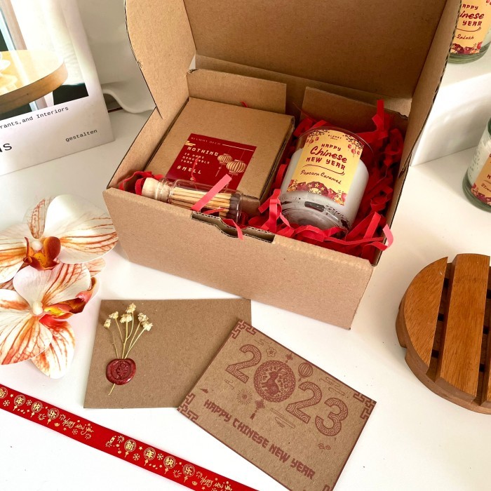 

[0k_market1] Scented Candle Imlek Gift Set Hampers Chinese New Year Gong Xi Fa Cai - set candle, Hampers CNY