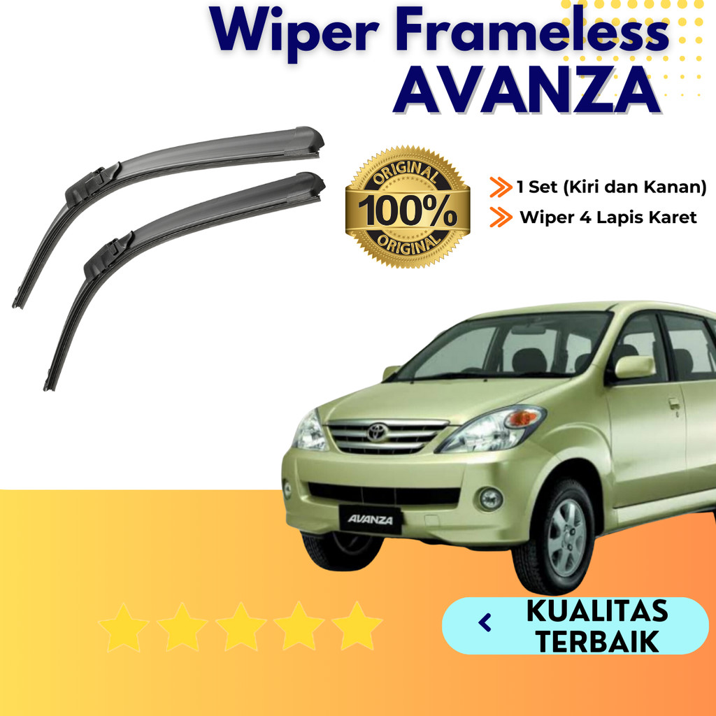 Wiper Avanza Xenia 2004-2011 Model Frameless Avanza Xenia Lama / Karet Wiper Mobil Toyota Avanza / D