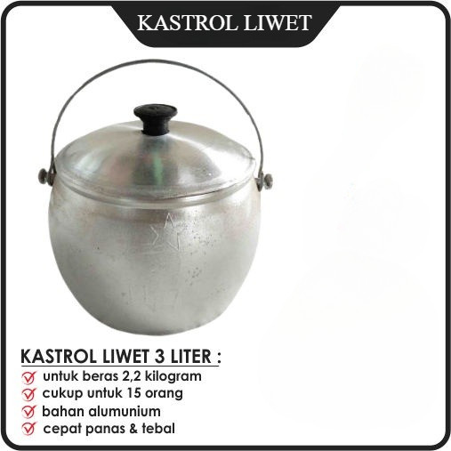 Kastrol Liwet No 10 Ukuran 3 Liter Beras Panci Liwet 3 Liter - Kastrol Bintang