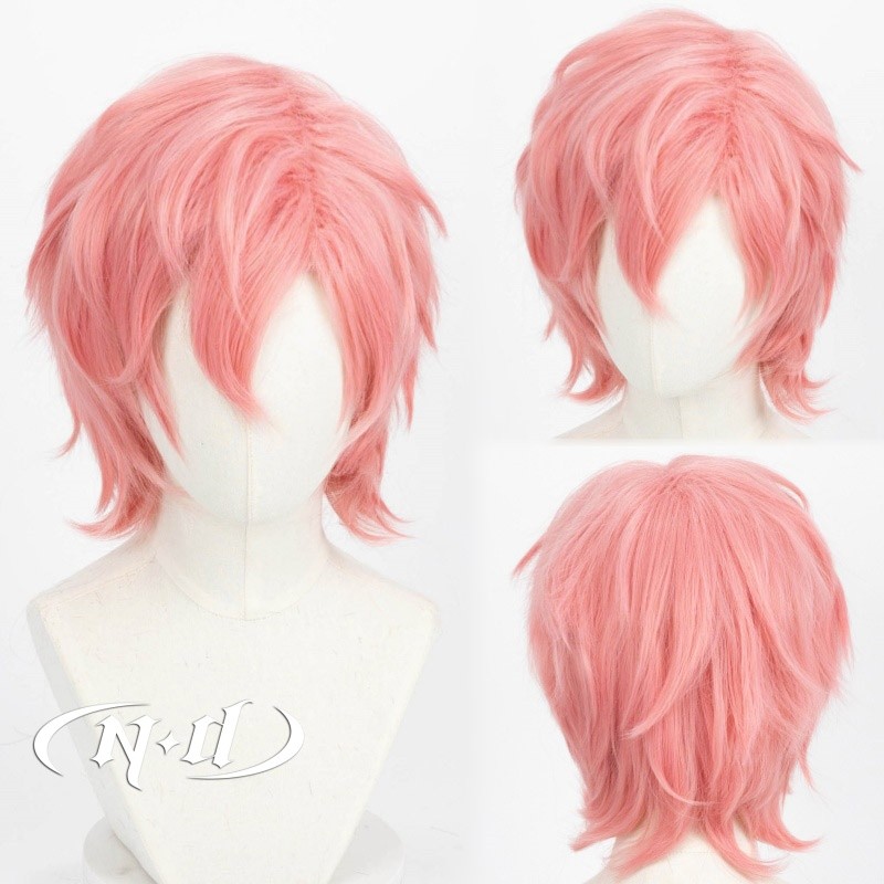 ND Ayato Yuri Cosplay Wigs Yarichin Club Yuri Cosplay Light Pink Hair Wigs for Anime Comic Con Coser
