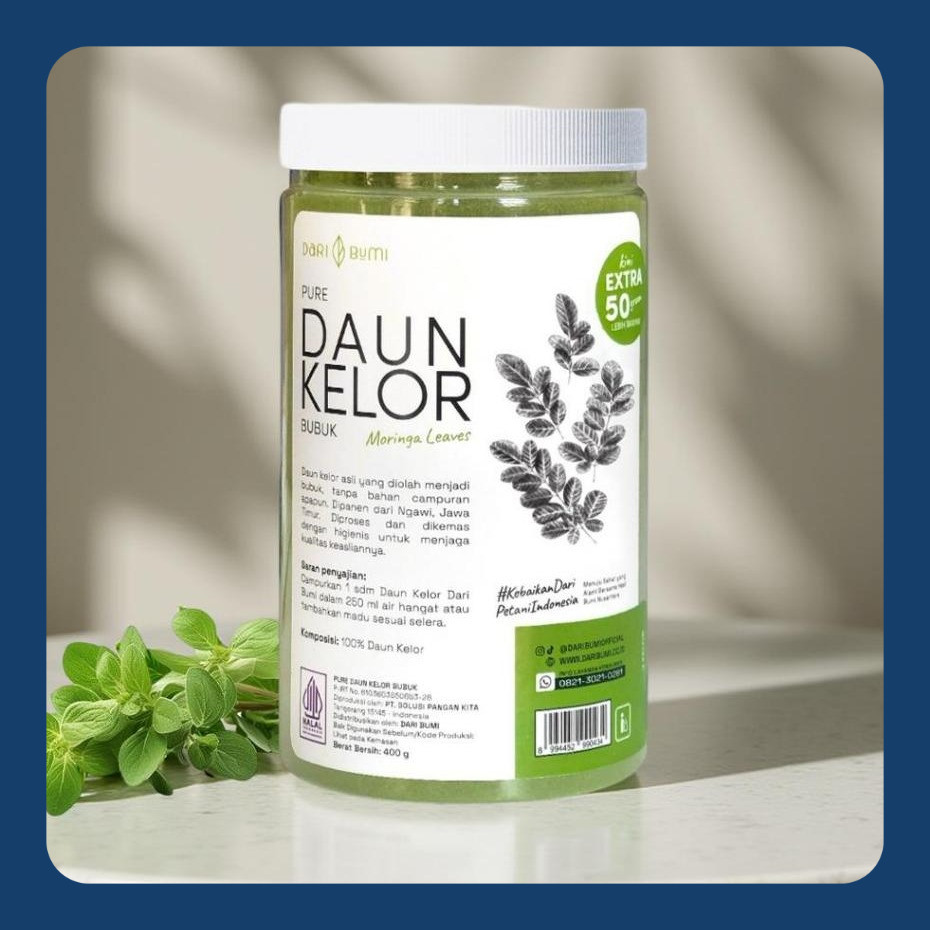 

Bubuk Daun Kelor Dari Bumi - Moringa Asli Serbuk Kelor Powder Herbal Original