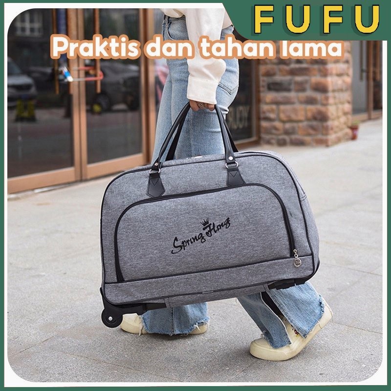 JAMIN MURAH FUFU Tas travel trolley/Tas penyimpanan kapasitas besar/Tas perjalanan/tas travelling/Ko