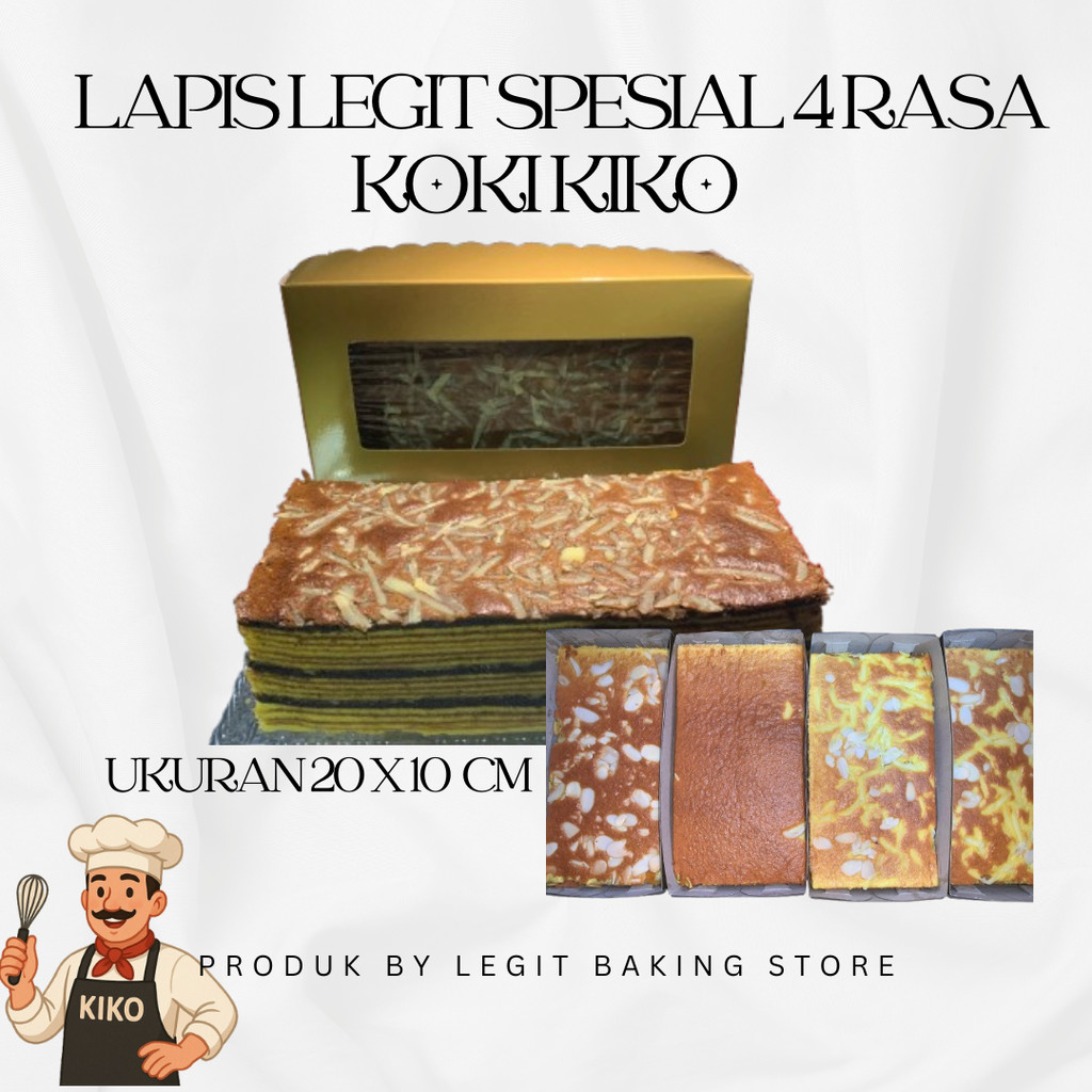 

(KUALITAS SUPER) kue Lapis Legit 20 x 10 cm Super Lembut 100% Halal