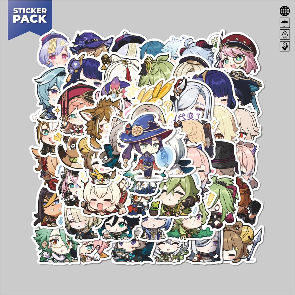 

[100PCS]Stiker Pack Stiker Anime Genshin Impact Versi 4 Aesthetic Vinyl Anti Air Dekorasi Sticker Laptop Buku Journal Koper Helm Casing HP Gitar Helm Skateboard