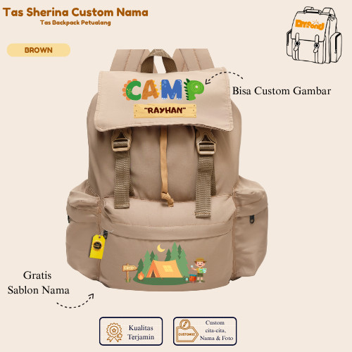 Tas Ransel Petualang  - Gratis Custom Nama Dan Logo -Tas Ransel Serina