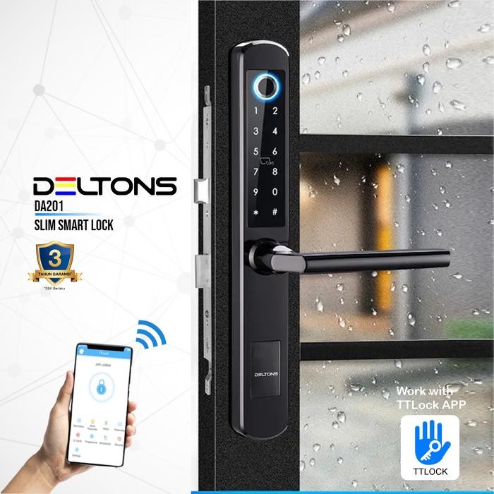 

Smart Digital Door Lock Deltons DA201 Frame Alumunium Slim Door Lock