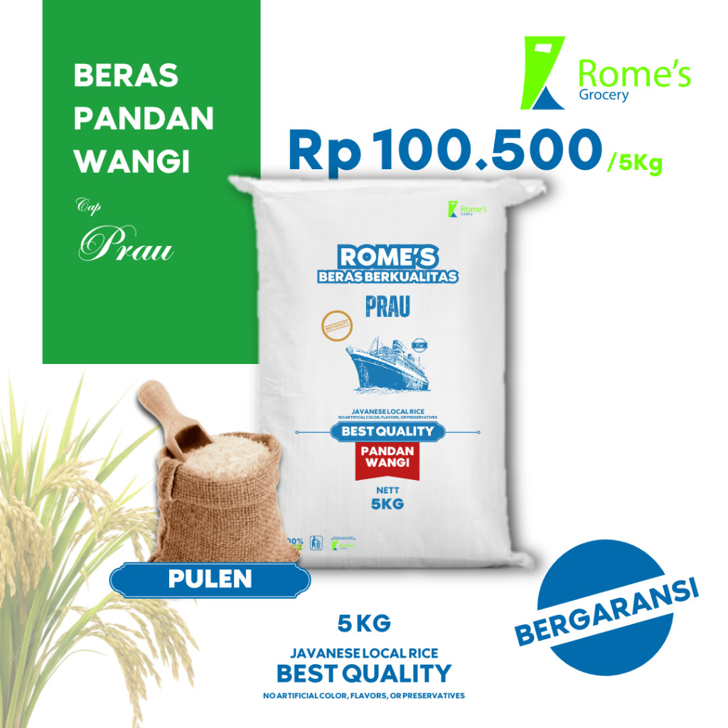 

Beras Mentik Wangi (Pulen) | 5 Kg I Fresh100% I Bergaransi I Romes Grocery