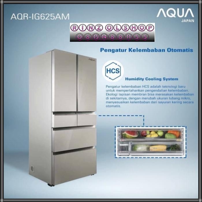 KULKAS AQUA AQR-IG625AM SIDE BY SIDE MULTI DOOR AQR IG 625 AM