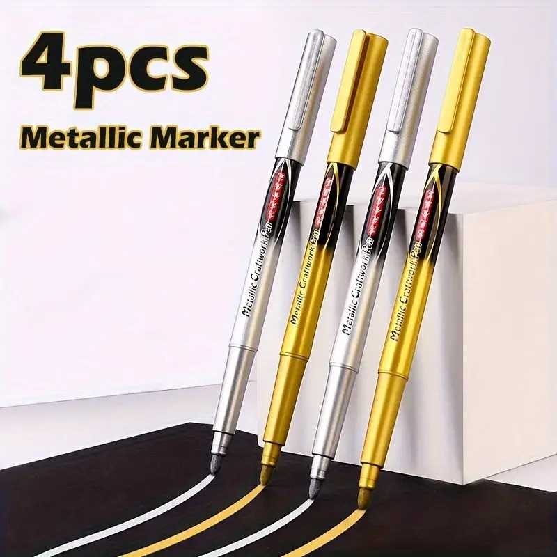 

Tyno Spidol Permanen Marker Metallic Chrome Gold Silver 1.5mm 4 PCS - GN550 -RT
