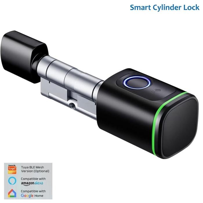 

Keyless Smart Cylinder Lock With Fingerprint - Support TUYA App - Black