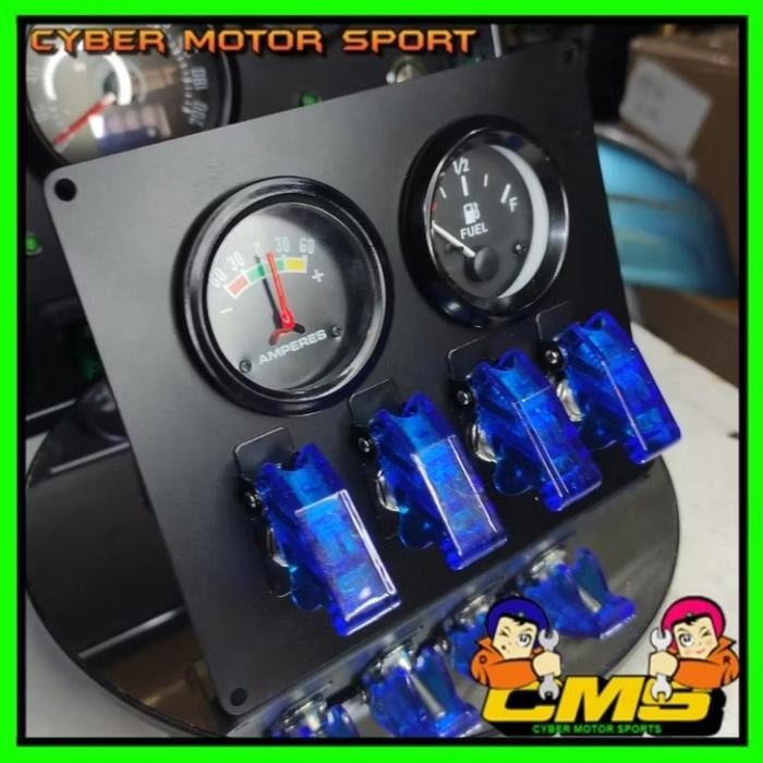 Indikator Mobil Ampere Plus Fuel Meter Universal Saklar ARB Rocker Analog Gauge dashboard ampere. me