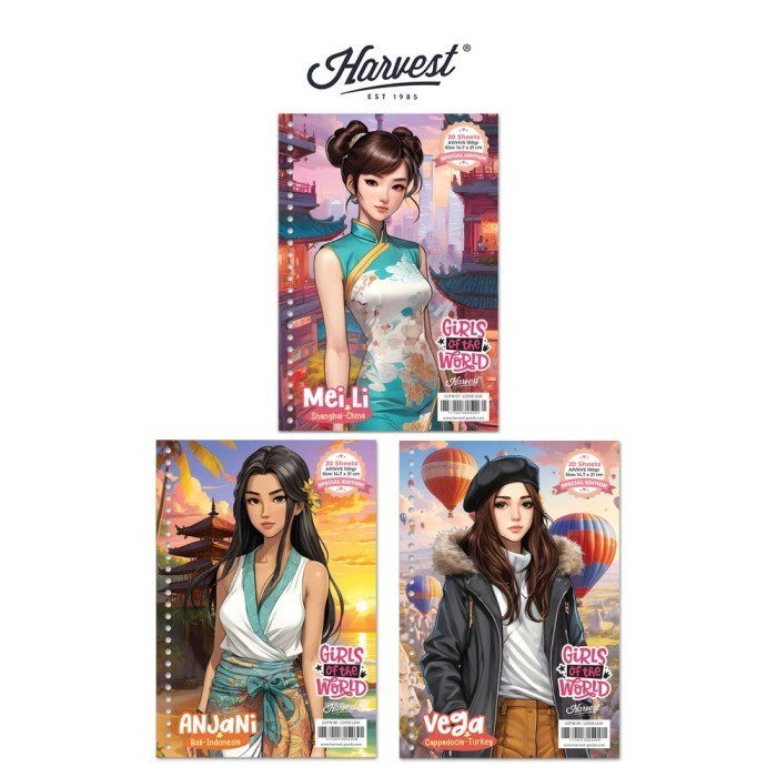 

Loose Leaf / Kertas Binder Harvest A5 Girls of The World #2 isi 3 - East
