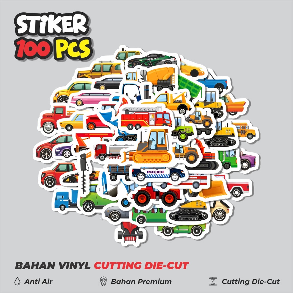 

Terbaru! 50 pcs Stiker Vehicle Series [Seri Kendaraan] Dekorasi Lucu Kreatif untuk Notebook, Skateboard, HP