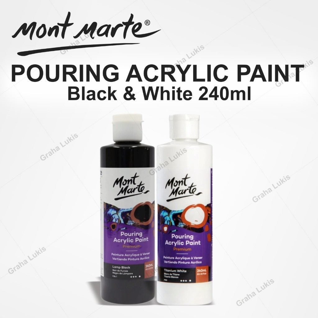 

Mont Marte Pouring Acrylic Paint 240ml - Black/White