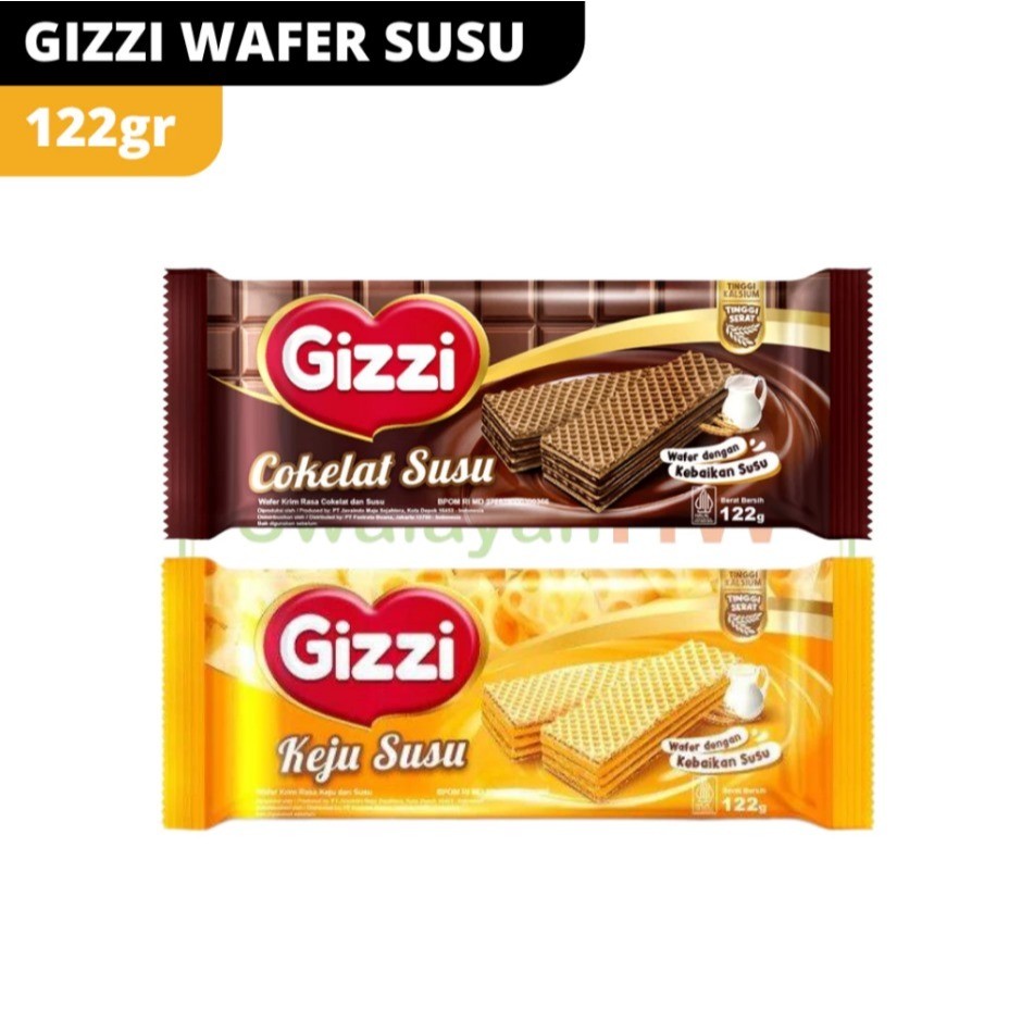 

[Hadiah] GIZZI Wafer Cokelat Susu / Keju Susu 122 GR Random